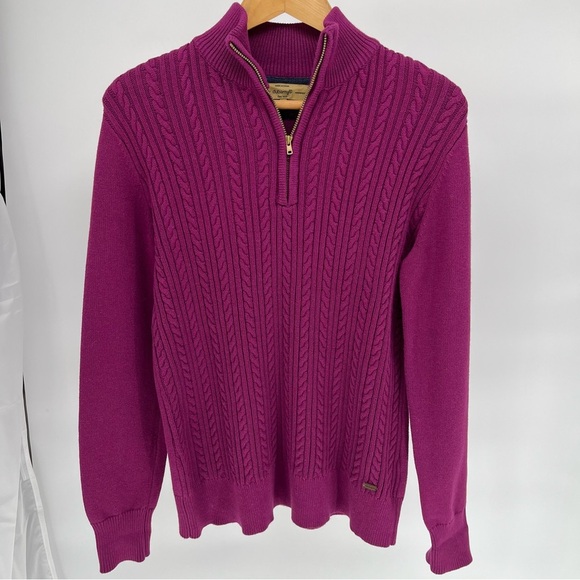 Dubarry Of Ireland Women’s Cable Knit Sweater Size 10 Quarter Zip Cotton - Picture 1 of 9